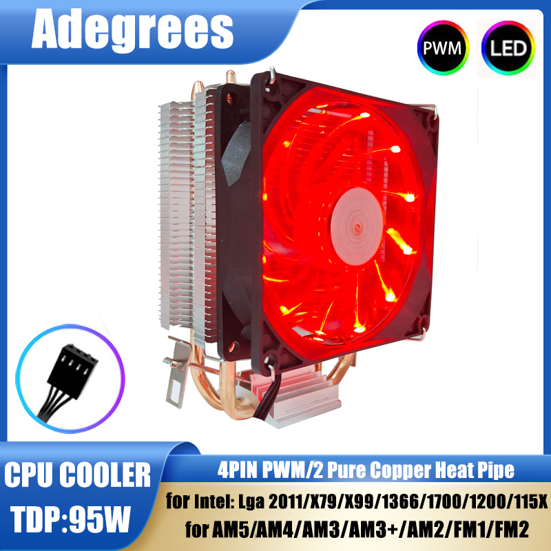 Cpu Heatsink - 2 ท่อความร้อน CPU Cooler Tower 3PIN/4PIN