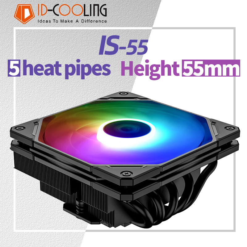 Cpu Heatsink - ID-COOLING IS-55 5Heatpipe CPU Cooler ลงความดันหม้อน้ําทําความเย็นสําหรับ